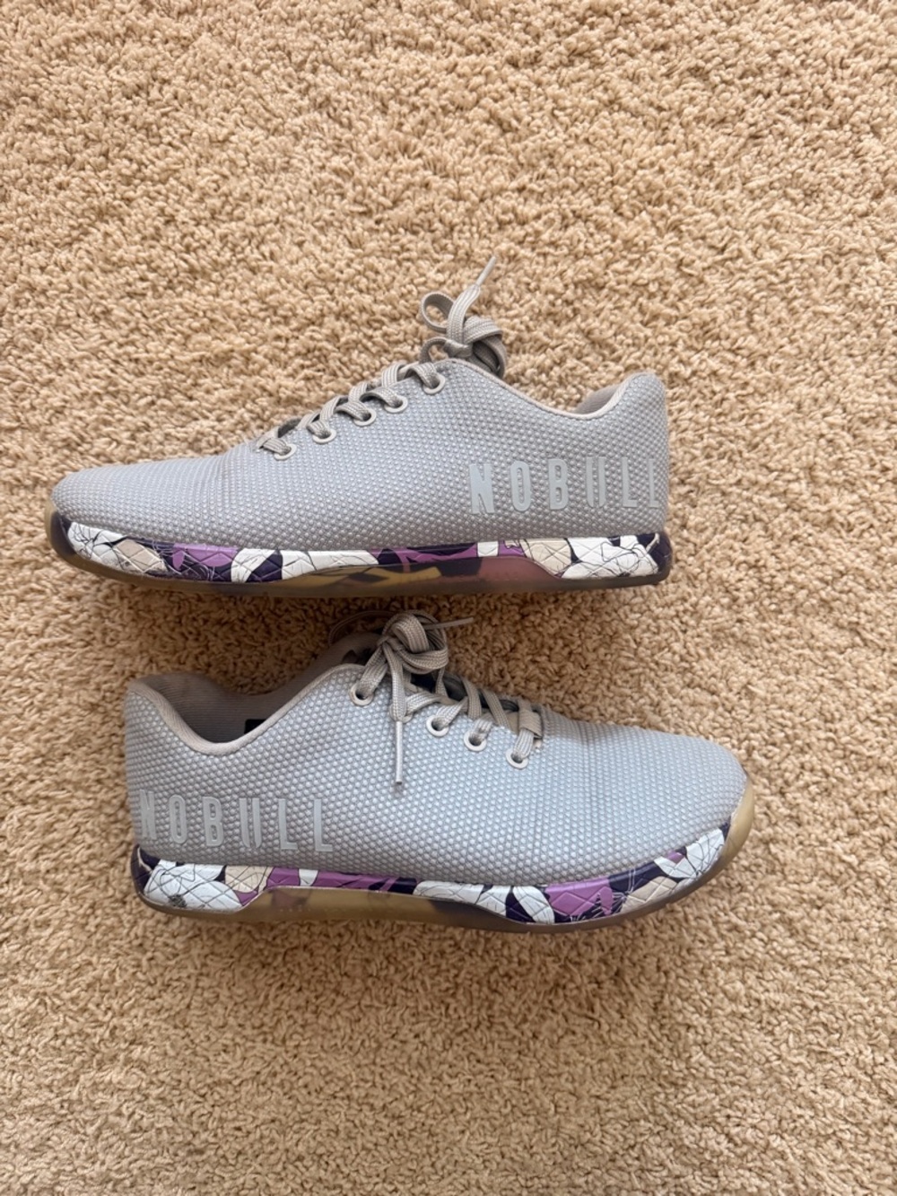 NOBULL Light Gray Women's Athletic Slip-On with Subtle Purple Accents